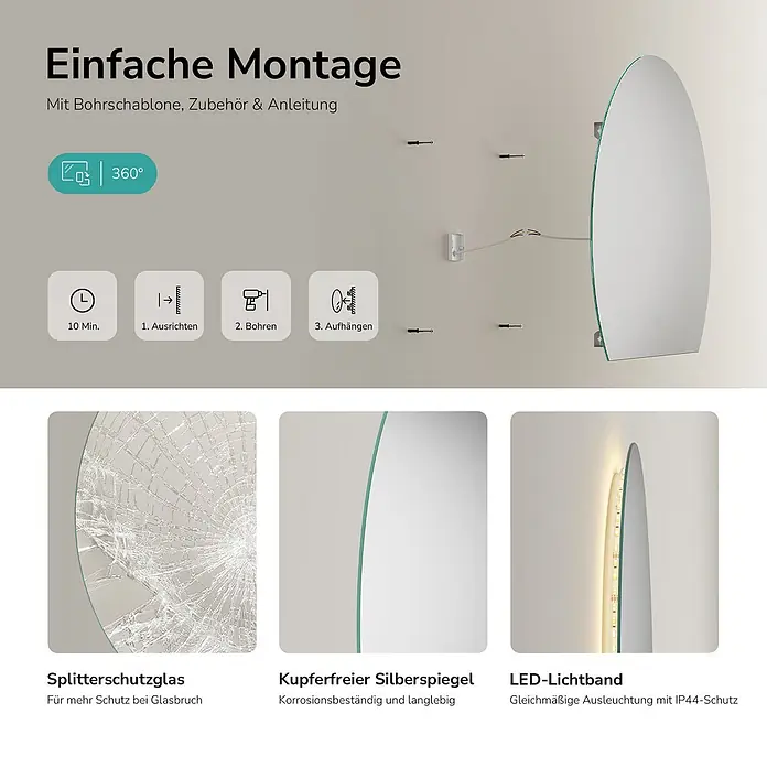 Emke Lichtspiegel LM39 - 100 x 83 cm