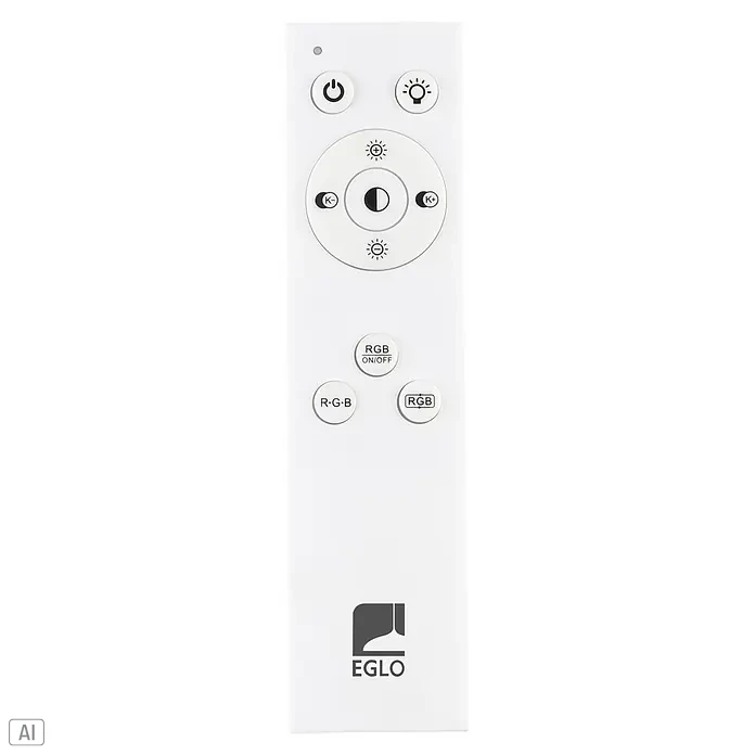 Eglo LED-Deckenleuchte PALMAVES 3 - 12 W, L x B x H: 55 x 39 x 8,9 cm, Nickel-matt, RGBW - Weiße EGLO Fernbedienung für LED-Beleuchtung mit Tasten für Leistung, Helligkeit, Farbtemperatur und RGB-Lichtsteuerung.