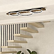 Eglo Boyal LED-Deckenleuchte (37,5 W, 101 x 40 x 9,5 cm, Schwarz/Holz rustikal, Warmweiß, Anzahl Leuchtmittel: 3 Stk.) | BAUHAUS