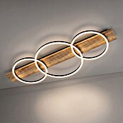 Eglo Boyal LED-Deckenleuchte (37,5 W, 101 x 40 x 9,5 cm, Schwarz/Holz rustikal, Warmweiß, Anzahl Leuchtmittel: 3 Stk.) | BAUHAUS