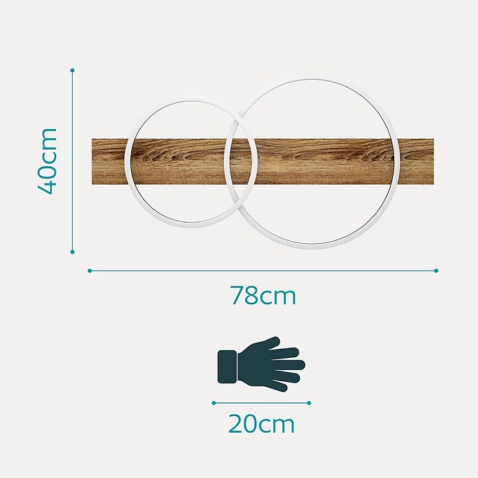 Eglo Boyal LED-Deckenleuchte (24 W, 78 x 40 x 9 cm, Schwarz/Holz rustikal, Warmweiß, Anzahl Leuchtmittel: 2 Stk.) | BAUHAUS