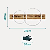 Eglo Boyal LED-Deckenleuchte (24 W, 78 x 40 x 9 cm, Schwarz/Holz rustikal, Warmweiß, Anzahl Leuchtmittel: 2 Stk.) | BAUHAUS