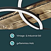 Eglo Boyal LED-Deckenleuchte (37,5 W, 101 x 40 x 9,5 cm, Schwarz/Holz rustikal, Warmweiß, Anzahl Leuchtmittel: 3 Stk.) | BAUHAUS
