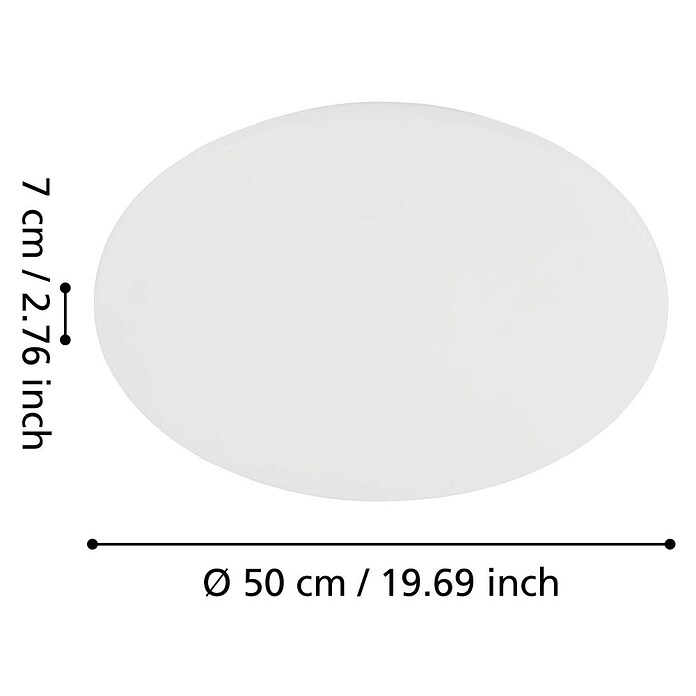 Eglo LED-Deckenleuchte rund Pogliola (36 W, Weiß, Ø x H: 500 x 55 mm)