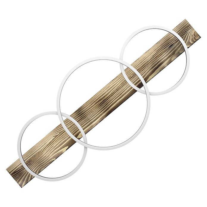 Eglo Boyal LED-Deckenleuchte (37,5 W, 101 x 40 x 9,5 cm, Schwarz/Holz rustikal, Warmweiß, Anzahl Leuchtmittel: 3 Stk.) | BAUHAUS