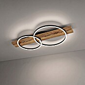 Eglo Boyal LED-Deckenleuchte (24 W, 78 x 40 x 9 cm, Schwarz/Holz rustikal, Warmweiß, Anzahl Leuchtmittel: 2 Stk.) | BAUHAUS