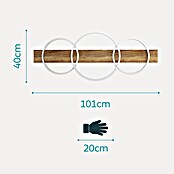 Eglo Boyal LED-Deckenleuchte (37,5 W, 101 x 40 x 9,5 cm, Schwarz/Holz rustikal, Warmweiß, Anzahl Leuchtmittel: 3 Stk.) | BAUHAUS