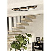 Eglo Boyal LED-Deckenleuchte (37,5 W, 101 x 40 x 9,5 cm, Schwarz/Holz rustikal, Warmweiß, Anzahl Leuchtmittel: 3 Stk.) | BAUHAUS