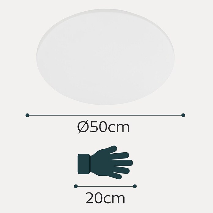 Eglo LED-Deckenleuchte rund Pogliola (36 W, Weiß, Ø x H: 500 x 55 mm)