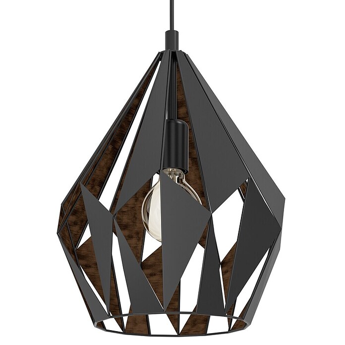 Eglo Pendelleuchte rund Carlton 1 (60 W, Kupfer/Schwarz, Höhe: 110 cm)