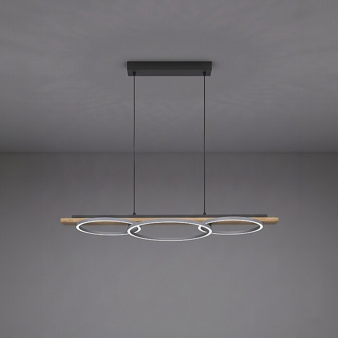 Eglo Boyal LED-Pendelleuchte (40,5 W, L x B x H: 101 x 40 x 110 cm, Schwarz/Braun-rustikal, Warmweiß) | BAUHAUS