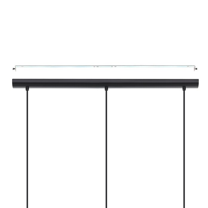 Eglo Pendelleuchte rund (3 x 60 W, Schwarz, Ø x H: 20,5 x 110 cm)
