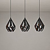 Eglo Pendelleuchte rund (3 x 60 W, Schwarz, Ø x H: 20,5 x 110 cm)