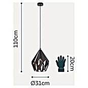 Eglo Pendelleuchte rund Carlton 1 (60 W, Kupfer/Schwarz, Höhe: 110 cm)