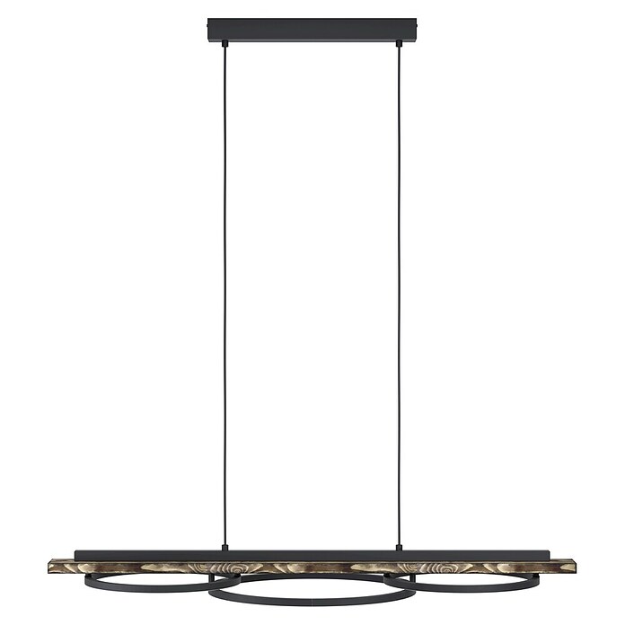 Eglo Boyal LED-Pendelleuchte (40,5 W, L x B x H: 101 x 40 x 110 cm, Schwarz/Braun-rustikal, Warmweiß) | BAUHAUS