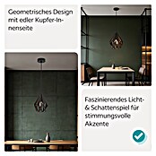 Eglo Pendelleuchte rund Carlton 1 (60 W, Kupfer/Schwarz, Höhe: 110 cm)