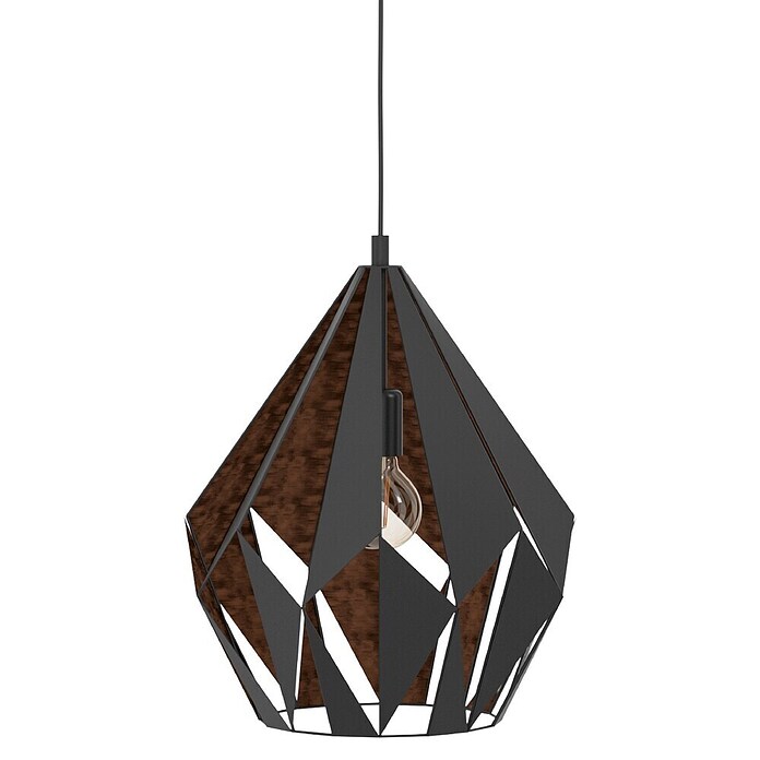 Eglo Pendelleuchte rund (60 W, Schwarz, Ø x H: 38,5 x 110 cm)