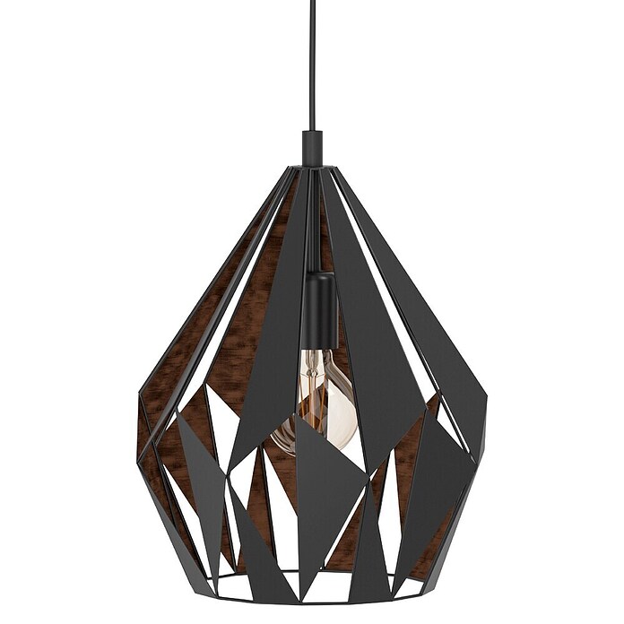 Eglo Pendelleuchte rund Carlton 1 (60 W, Kupfer/Schwarz, Höhe: 110 cm)