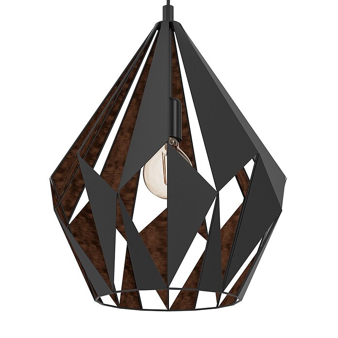 Eglo Pendelleuchte rund (60 W, Schwarz, Ø x H: 38,5 x 110 cm)