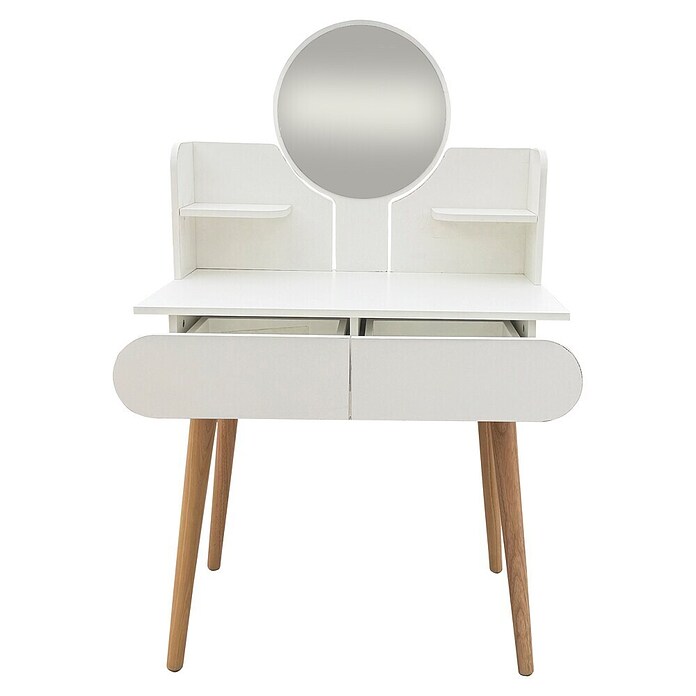 Fulmo Mesa tocador Sofía (L x An x Al: 45 x 131 x 80 cm, Blanco/Madera, Espejo) | BAUHAUS