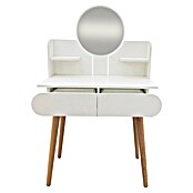 Fulmo Mesa tocador Sofía (L x An x Al: 45 x 131 x 80 cm, Blanco/Madera, Espejo) | BAUHAUS