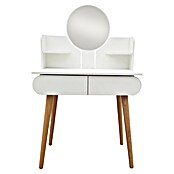 Fulmo Mesa tocador Sofía (L x An x Al: 45 x 131 x 80 cm, Blanco/Madera, Espejo) | BAUHAUS