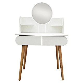 Fulmo Mesa tocador Sofía (L x An x Al: 45 x 131 x 80 cm, Blanco/Madera, Espejo)