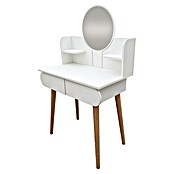 Fulmo Mesa tocador Sofía (L x An x Al: 45 x 131 x 80 cm, Blanco/Madera, Espejo) | BAUHAUS