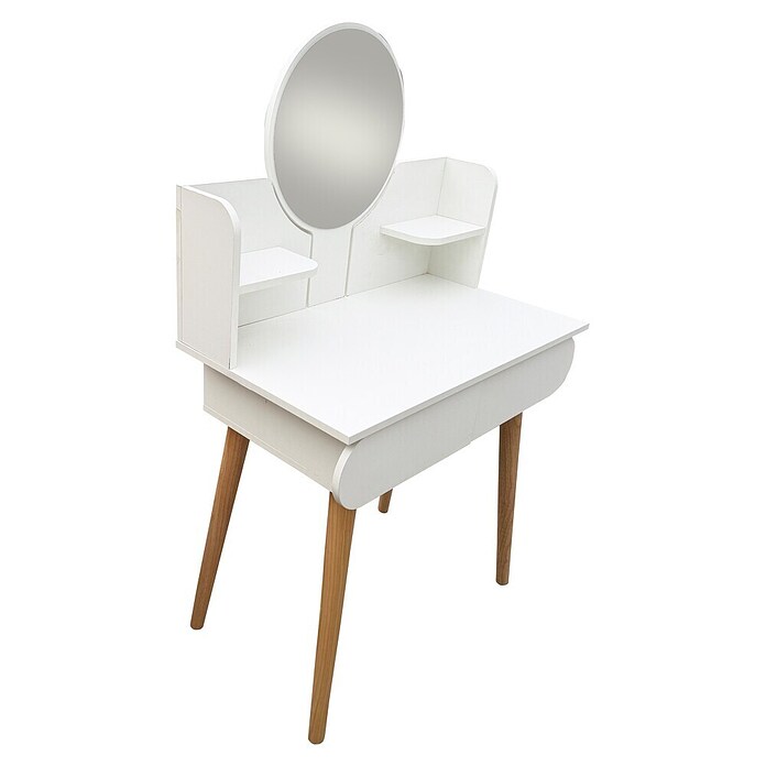 Fulmo Mesa tocador Sofía (L x An x Al: 45 x 131 x 80 cm, Blanco/Madera, Espejo) | BAUHAUS