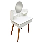 Fulmo Mesa tocador Sofía (L x An x Al: 45 x 131 x 80 cm, Blanco/Madera, Espejo) | BAUHAUS