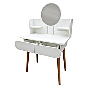 Fulmo Mesa tocador Sofía (L x An x Al: 45 x 131 x 80 cm, Blanco/Madera, Espejo) | BAUHAUS