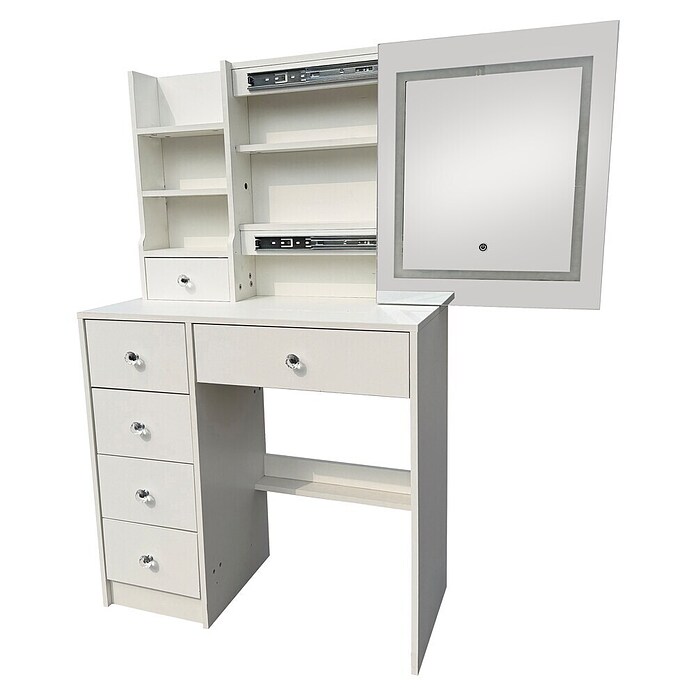 Fulmo Mesa tocador Aurora (L x An x Al: 36 x 131 x 80 cm, Blanco, Iluminación LED) | BAUHAUS