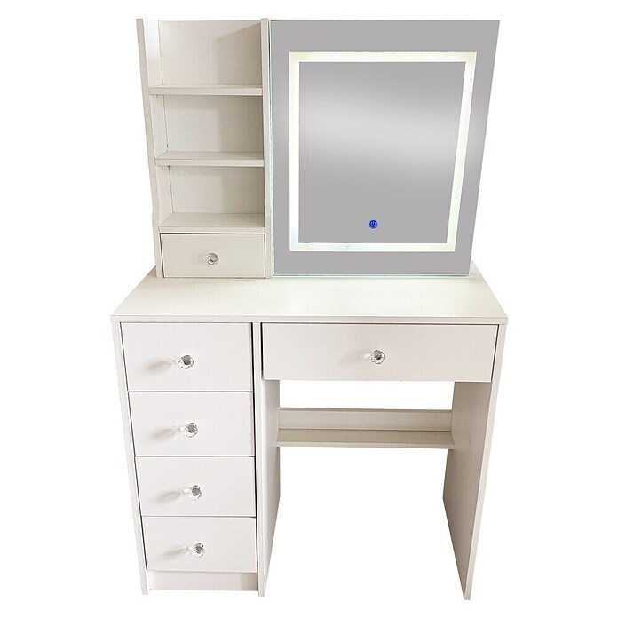 Fulmo Mesa tocador Aurora (L x An x Al: 36 x 131 x 80 cm, Blanco, Iluminación LED) | BAUHAUS