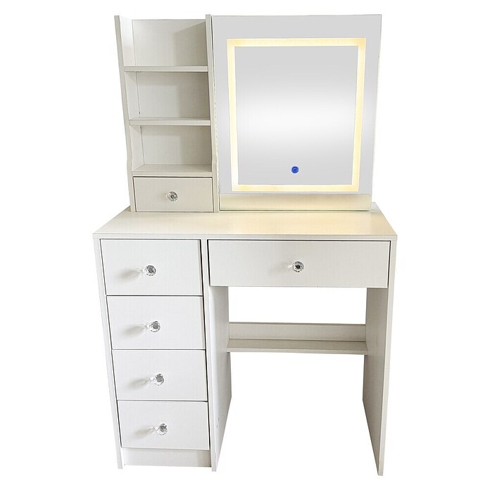 Fulmo Mesa tocador Aurora (L x An x Al: 36 x 131 x 80 cm, Blanco, Iluminación LED) | BAUHAUS