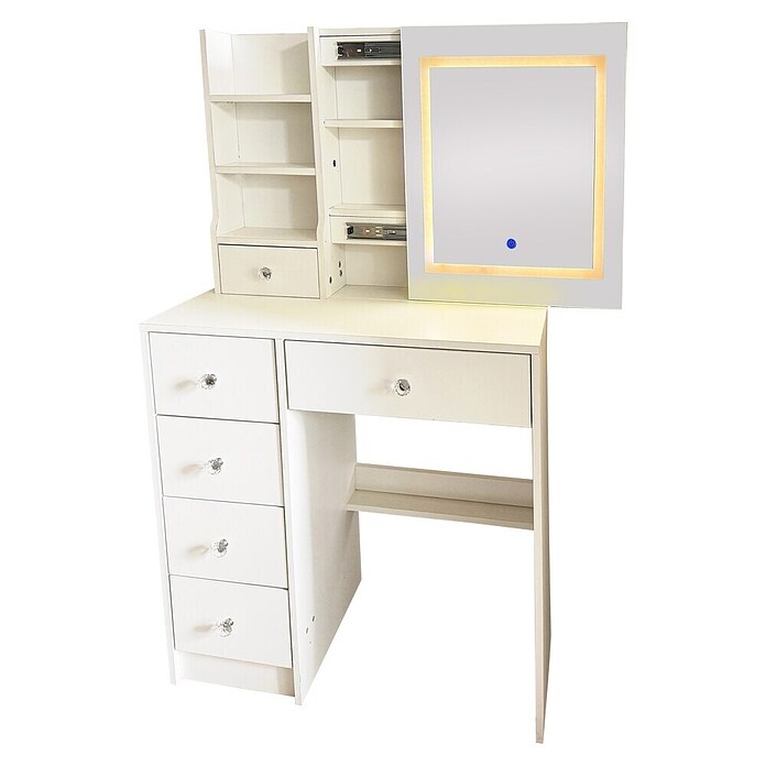 Fulmo Mesa tocador Aurora (L x An x Al: 36 x 131 x 80 cm, Blanco, Iluminación LED) | BAUHAUS
