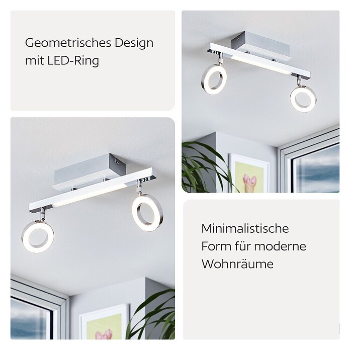 Eglo LED-Deckenstrahler Cardillio 1 (2 x 3,3 W, Aluminium)
