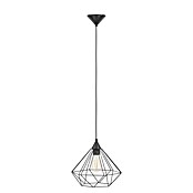 Eglo Tarbes Pendelleuchte rund (Schwarz, Höhe: 110 cm, Max. Leistung: 60 W, E27, 1-flammig, Durchmesser: 32,5 cm)