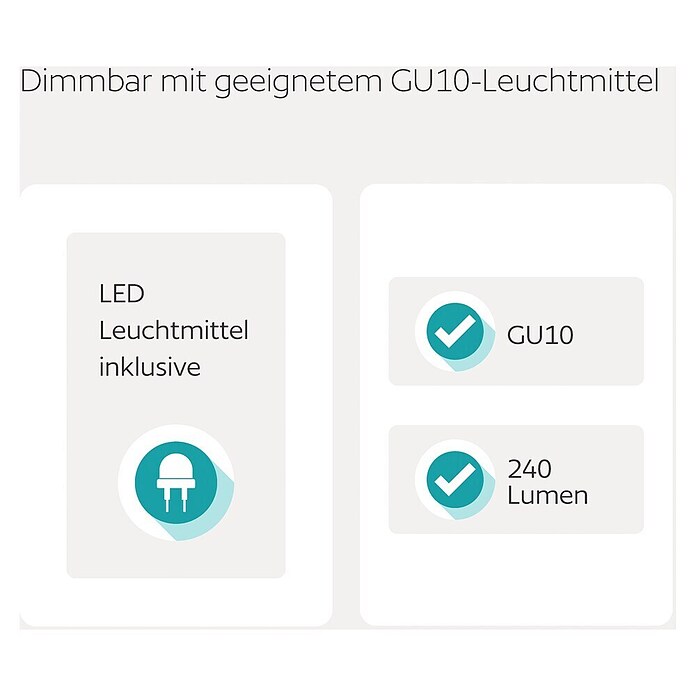Eglo LED-Deckenstrahler MAGNUM-LED (12 W, Nickel-matt/Chrom, 4 Stk.) | BAUHAUS