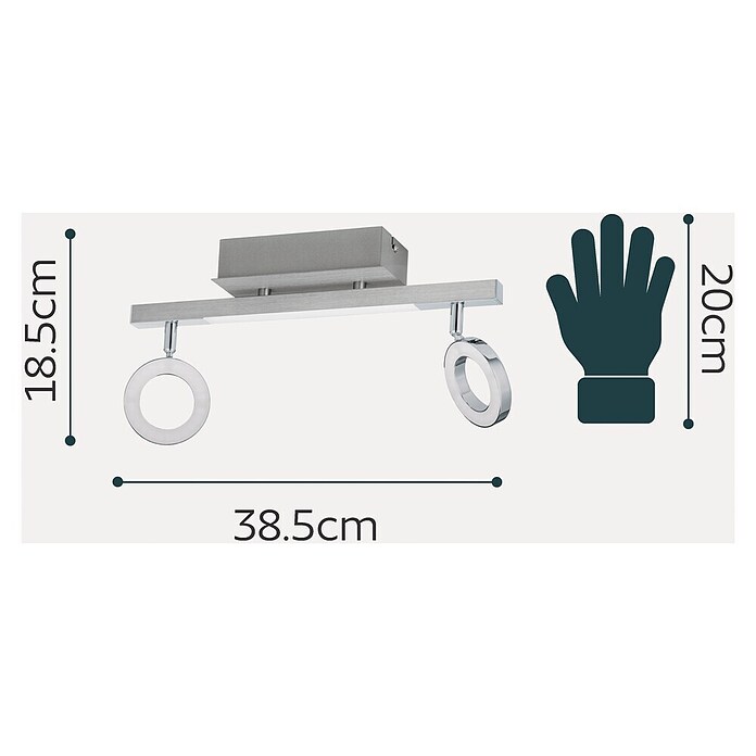 Eglo LED-Deckenstrahler Cardillio 1 (2 x 3,3 W, Aluminium)