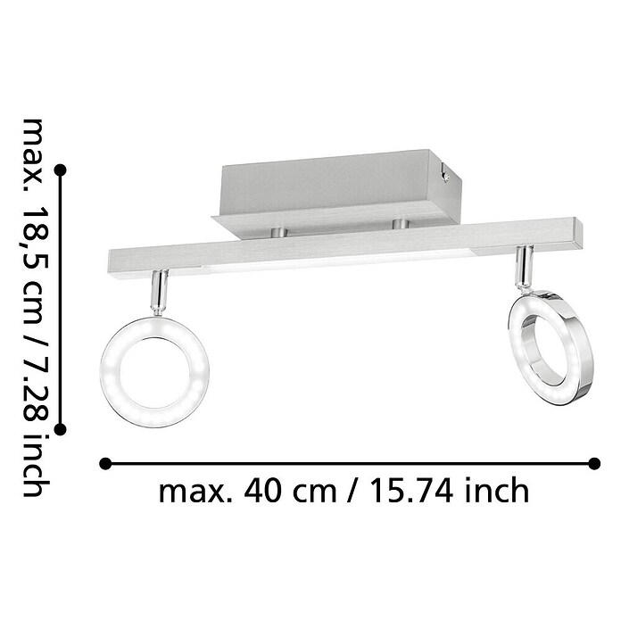 Eglo LED-Deckenstrahler Cardillio 1 (2 x 3,3 W, Aluminium)