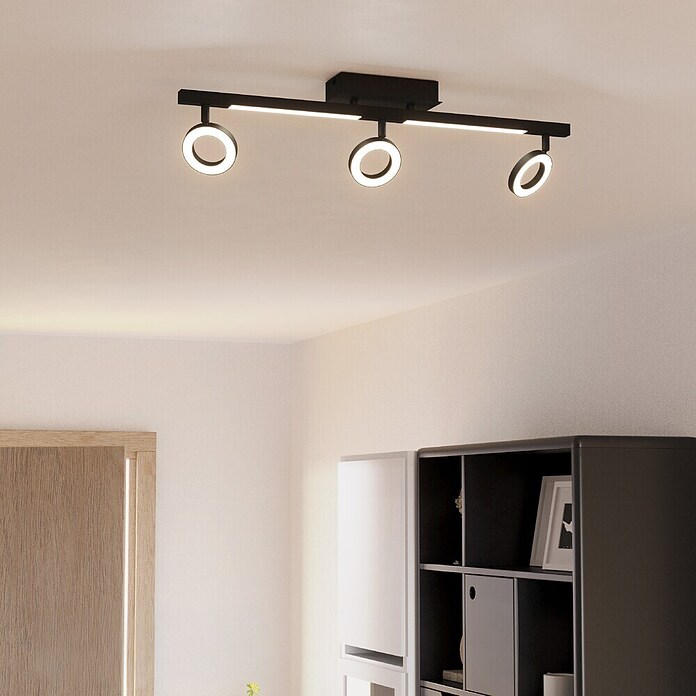 Eglo Cardillio 2 LED-Deckenstrahler CARDILLIO 2 (16,2 W, L x B x H: 38,5 x 8,5 x 17,5 cm, Schwarz, Warmweiß, 5 Stk.) | BAUHAUS
