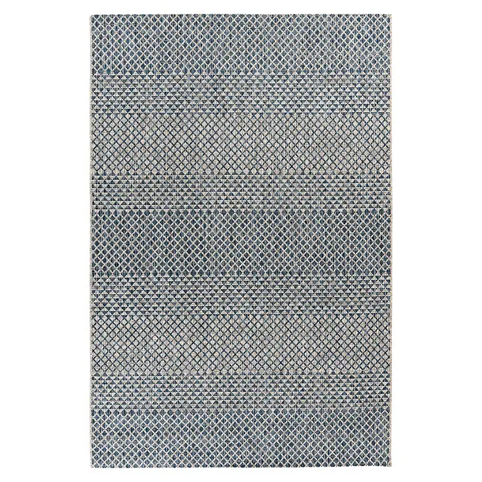 Kayoom Outdoor-Teppich Nautic 887 - Blau, 150 x 80 cm, 100 % Polypropylen - Draufsicht