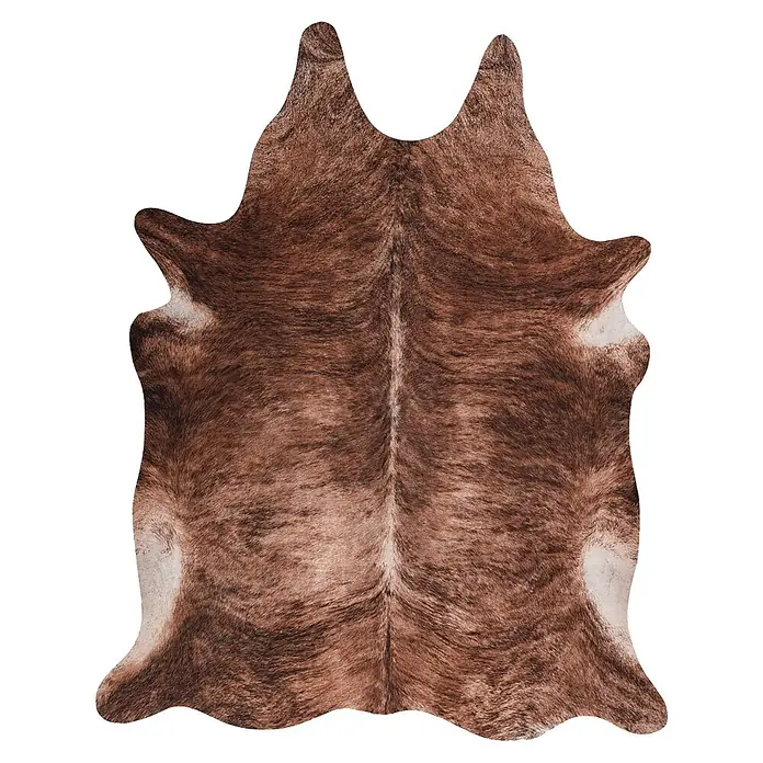 Kayoom Kunstfell Sanari 204 - Braun, 190 x 155 cm, 100 % Polyester - Draufsicht