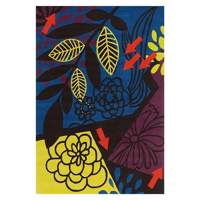 Kayoom Kurzflorteppich Spirit 3137 - Multi, 180 x 120 cm, 100 % Modacryl - Draufsicht
