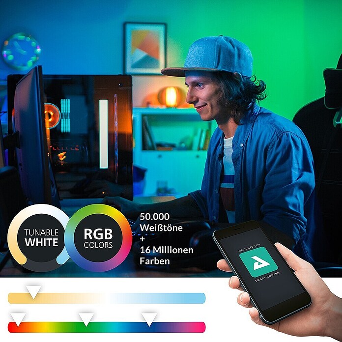Eglo connect.z LED-Band (Länge: 500 cm, Lichtfarbe: RGBW, 1 250 lm) | BAUHAUS