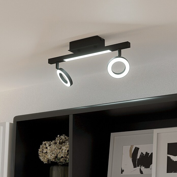 Eglo Cardillio 2 LED-Deckenstrahler CARDILLIO 2 (9,7 W, L x B x H: 38,5 x 8,5 x 17,5 cm, Schwarz, Warmweiß, 3 Stk.) | BAUHAUS