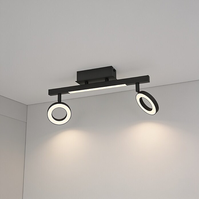 Eglo Cardillio 2 LED-Deckenstrahler CARDILLIO 2 (9,7 W, L x B x H: 38,5 x 8,5 x 17,5 cm, Schwarz, Warmweiß, 3 Stk.) | BAUHAUS