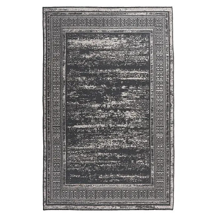 Kayoom Flachgewebeteppich Kalea 325 - Grau, 170 x 120 cm, 100 % Polyester - Draufsicht