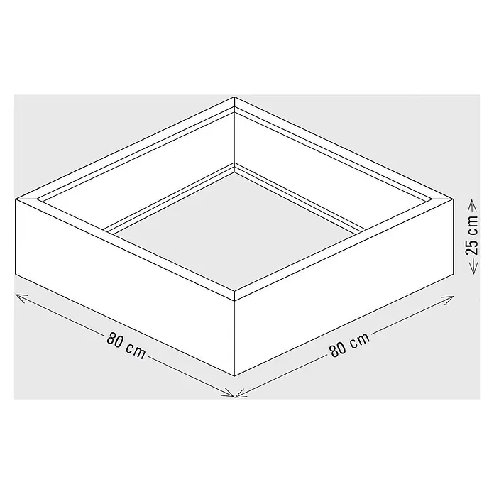 Palatino Exclusive Line Pflanzkasten Carlotta - Außenmaß (L x B x H): 80 x 80 x 25 cm, Metall, Rotbraun - Quadratisches Hochbeet, 80x80x25 cm.
