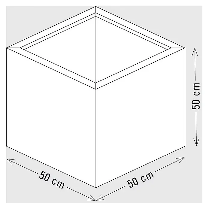 Palatino Exclusive Line Pflanzkasten Nora - 50 x 50 x 50 cm, Cortenstahl, Rotbraun - Weißer kubischer Pflanzkübel, 50 cm Kantenlänge, mit leicht zulaufender Öffnung.
